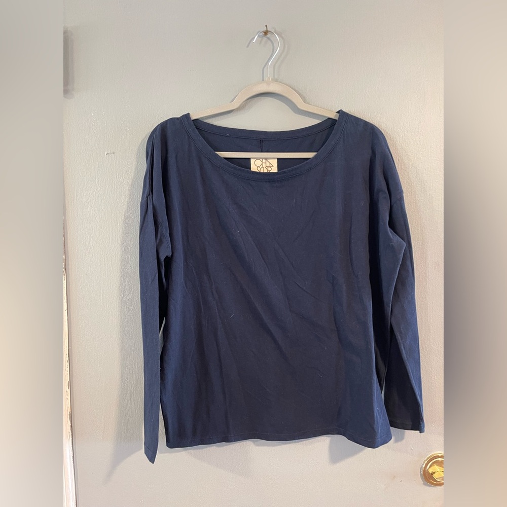 NWT Chaser Long Sleeve Tee Relaxed Fit Navy Size S